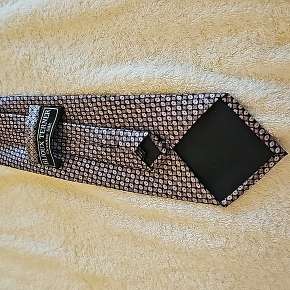 Bijoux Terner Genuine Hand Made Silk Tie, Purple, Gray & Black - Picture 6 of 6